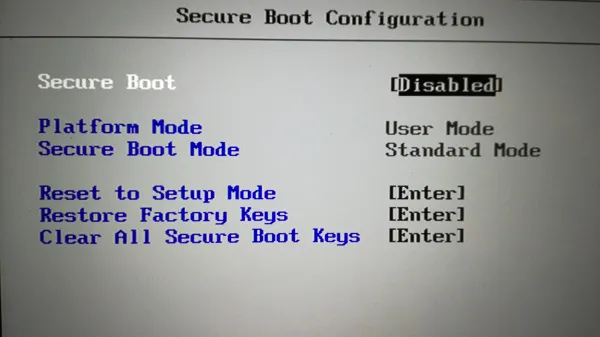 BIOS: Secure Boot