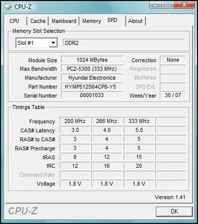 Serial presence detect ram Fujitsu Siemens Amilo Pi2515