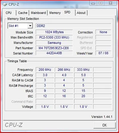 Serial presence detect ram Toshiba A200-25M