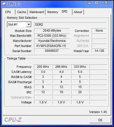 Serial Presence Detect memoria ram Sony Vaio VGN-FZ38M