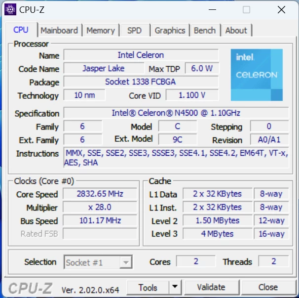 CPU plugged