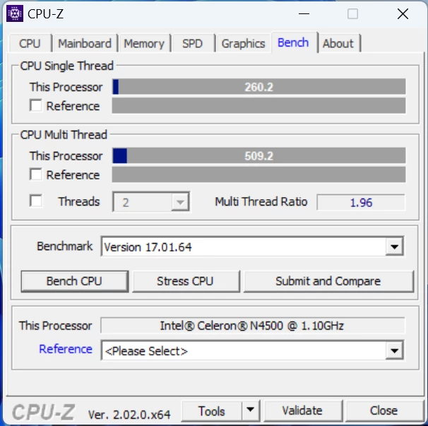 benchmark CPUZ