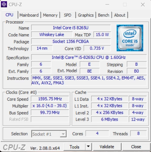 CPU-Z processore