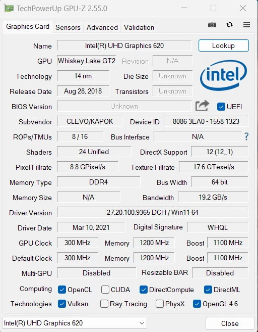 GPU-Z chip grafico